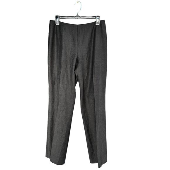 Akris dark grey wool career pants flat front size zip size 10 - Picture 10 of 10